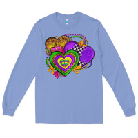 Colony Blue mardi gras heart olivia Long Sleeve Tee - OliviaCreatesArt