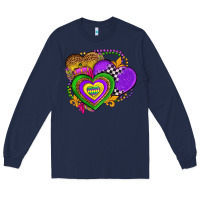 Navy mardi gras heart olivia Long Sleeve Tee - OliviaCreatesArt