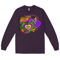 Plum mardi gras heart olivia Long Sleeve Tee - OliviaCreatesArt