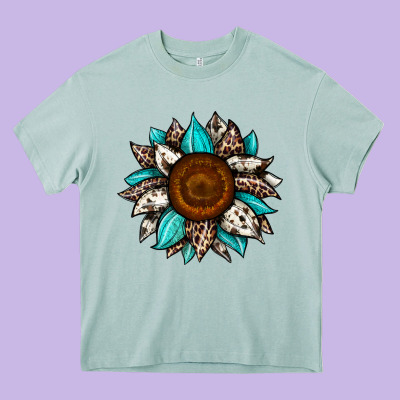 Sunflower Cowhide Heavy Core Tee Designed By Jahusdesignshop