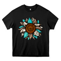Black sunflower cowhide Heavy Core Tee - JahusDesignShop