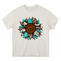 Cream sunflower cowhide Heavy Core Tee - JahusDesignShop