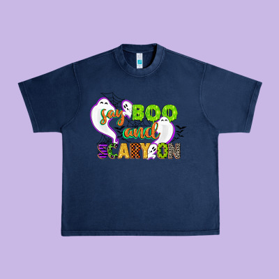 Say Boo And Scary On Urban Heavy Tee Designed By Cowgirlartshop