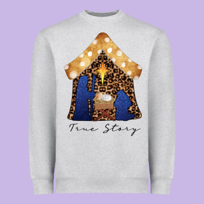 True Story Black Heavyweight Sweatshirt Designed By Cowhidedigitalart