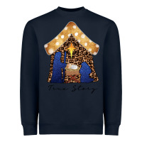Navy True Story Black Heavyweight Sweatshirt - CowhideDigitalArt