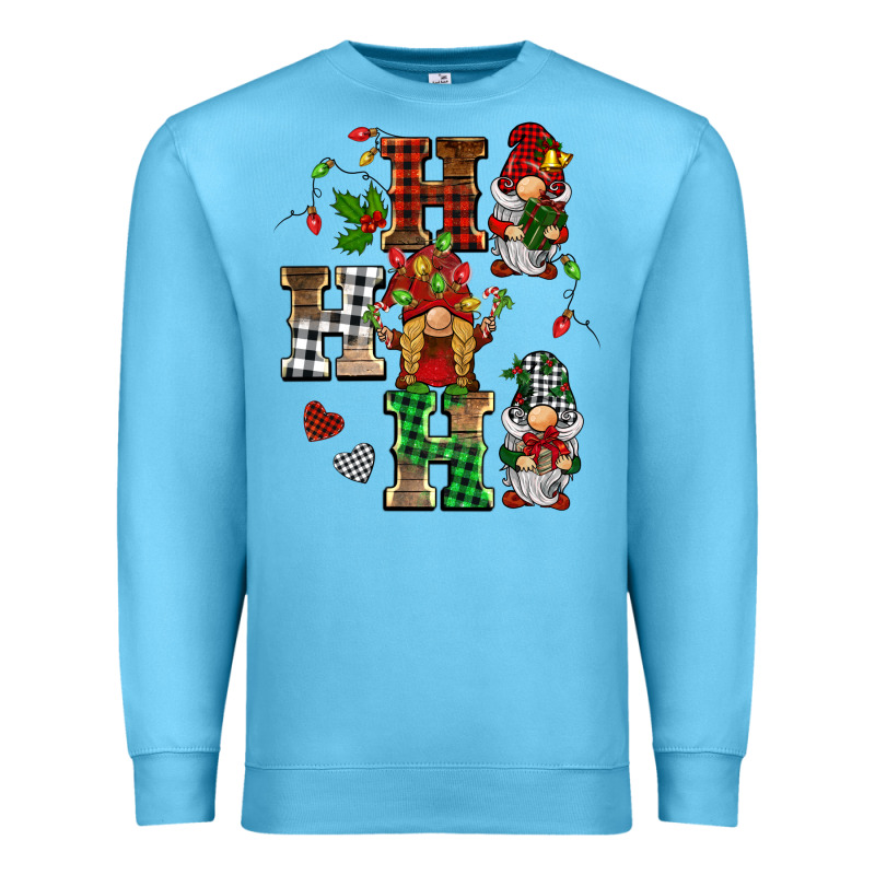 Christmas Ho Ho Ho Gnomes Premium Sweatshirt by BarkalooDesign | Teevron