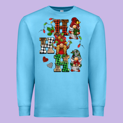 Christmas Ho Ho Ho Gnomes Premium Sweatshirt Designed By Barkaloodesign