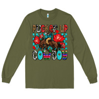 Army Green pucker up cowboy olivia Long Sleeve Tee - OliviaCreatesArt