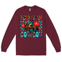Burgundy pucker up cowboy olivia Long Sleeve Tee - OliviaCreatesArt