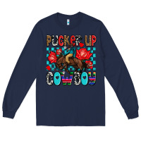 Navy pucker up cowboy olivia Long Sleeve Tee - OliviaCreatesArt