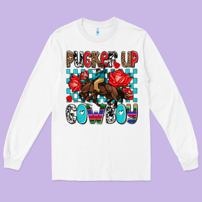 Pucker Up Cowboy Olivia Long Sleeve Tee Designed By Oliviacreatesart