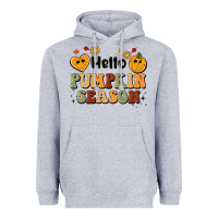 Heather Grey hello pumpkin season Heavyweight Hoodie - BarkalooDesign