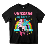 Black unicorns are born in april Heavy Core Tee - Jasminsmagicworld