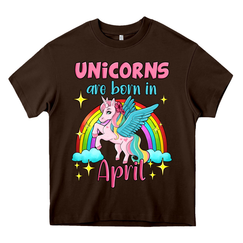 Unicorns Are Born In April Heavy Core Tee by Jasminsmagicworld | Teevron