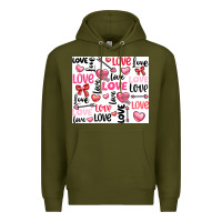 Army Green love Premium Hoodie - LillyAllenDesigns