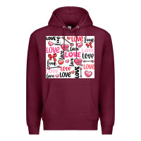 Burgundy love Premium Hoodie - LillyAllenDesigns