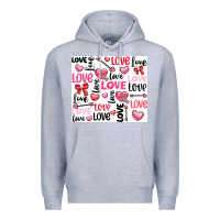 Heather Grey love Premium Hoodie - LillyAllenDesigns
