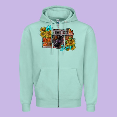 Oh Snap Zipper Hoodie Designed By Racoondesign