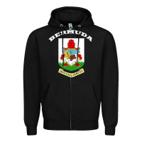 Black Bermuda Coat of Arms Souvenir Gift Flag Bermudian Zipper Hoodie - trangStudio