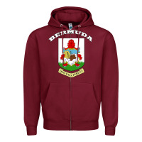 Burgundy Bermuda Coat of Arms Souvenir Gift Flag Bermudian Zipper Hoodie - trangStudio