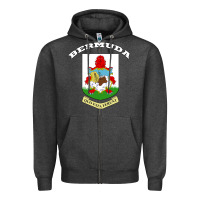 Charcoal Heather Bermuda Coat of Arms Souvenir Gift Flag Bermudian Zipper Hoodie - trangStudio