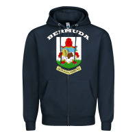 Navy Bermuda Coat of Arms Souvenir Gift Flag Bermudian Zipper Hoodie - trangStudio