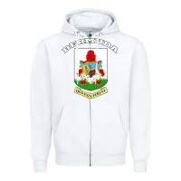 White Bermuda Coat of Arms Souvenir Gift Flag Bermudian Zipper Hoodie - trangStudio