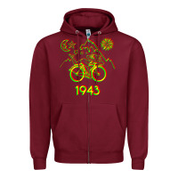 Burgundy Bicycle Day 1943 LSD Acid Hofmann Trip Zipper Hoodie - trangStudio