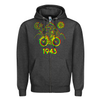 Charcoal Heather Bicycle Day 1943 LSD Acid Hofmann Trip Zipper Hoodie - trangStudio