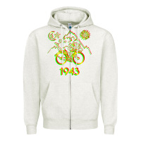 Oatmeal Heather Bicycle Day 1943 LSD Acid Hofmann Trip Zipper Hoodie - trangStudio