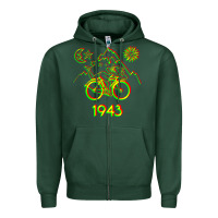 Sports Green Bicycle Day 1943 LSD Acid Hofmann Trip Zipper Hoodie - trangStudio