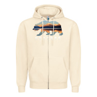 Sandshell Montana Bear with Glacier National Park Lake Image Souvenir Zipper Hoodie - trangStudio