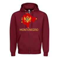 Burgundy Montenegrin Flag  Montenegro Zipper Hoodie - trangStudio