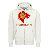 Oatmeal Heather Montenegrin Flag  Montenegro Zipper Hoodie - trangStudio