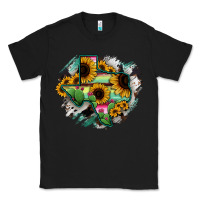 Black Texas Map Sunflower Cactus Serape Classic Tee - RanaPortraitStore
