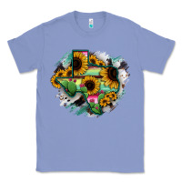 Colony Blue Texas Map Sunflower Cactus Serape Classic Tee - RanaPortraitStore