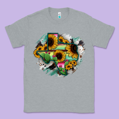 Texas Map Sunflower Cactus Serape Classic Tee Designed By Ranaportraitstore