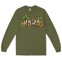 Army Green Cactus Cowhide Sunflower Mama and Mini Set Long Sleeve Tee - Jasminsmagicworld