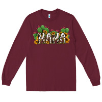 Burgundy Cactus Cowhide Sunflower Mama and Mini Set Long Sleeve Tee - Jasminsmagicworld