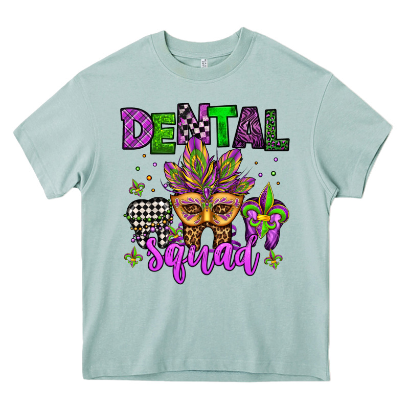Dental Squad Mardi Gras Teeth Heavy Core Tee by Jasminsmagicworld | Teevron