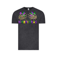 Vintage Black mardi gras skeleton hands Vintage Tee - CowGirlArtShop