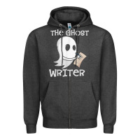 Charcoal Heather ghost writer ghoul author halloween trick or treat novelist t shirt Zipper Hoodie - trangStudio