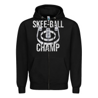 Black Distressed Skeeball - Skee-ball Champ - Traveling Carnival Zipper Hoodie - trangStudio