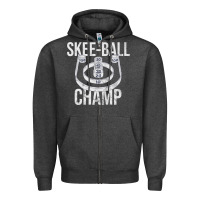 Charcoal Heather Distressed Skeeball - Skee-ball Champ - Traveling Carnival Zipper Hoodie - trangStudio