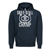 Navy Distressed Skeeball - Skee-ball Champ - Traveling Carnival Zipper Hoodie - trangStudio