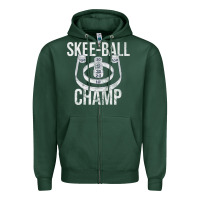 Sports Green Distressed Skeeball - Skee-ball Champ - Traveling Carnival Zipper Hoodie - trangStudio