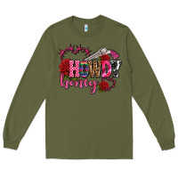 Army Green howdy honey rose olivia Long Sleeve Tee - OliviaCreatesArt