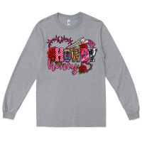 Heather Grey howdy honey rose olivia Long Sleeve Tee - OliviaCreatesArt