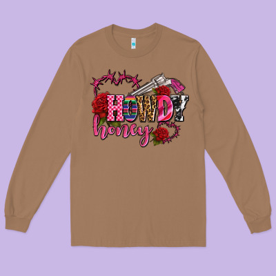 Howdy Honey Rose Olivia Long Sleeve Tee Designed By Oliviacreatesart
