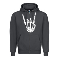 Halloween Skeleton Hand Horns Rock N Roll Music Lover Tank Top Zipper Hoodie | Teevron